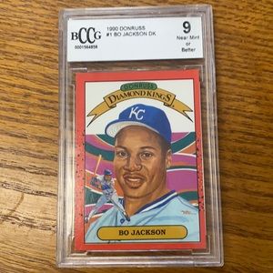 Bo Jackson graded baseball card 1989 Leaf donruss